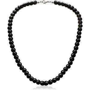 8mm Black Pearl Choker Necklace - Elegant 1920s Inspired Costume Jewelry